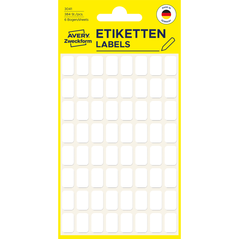 Avery Zweckform Vielzwecketiketten, 3041, 13 x 8 mm, weiss