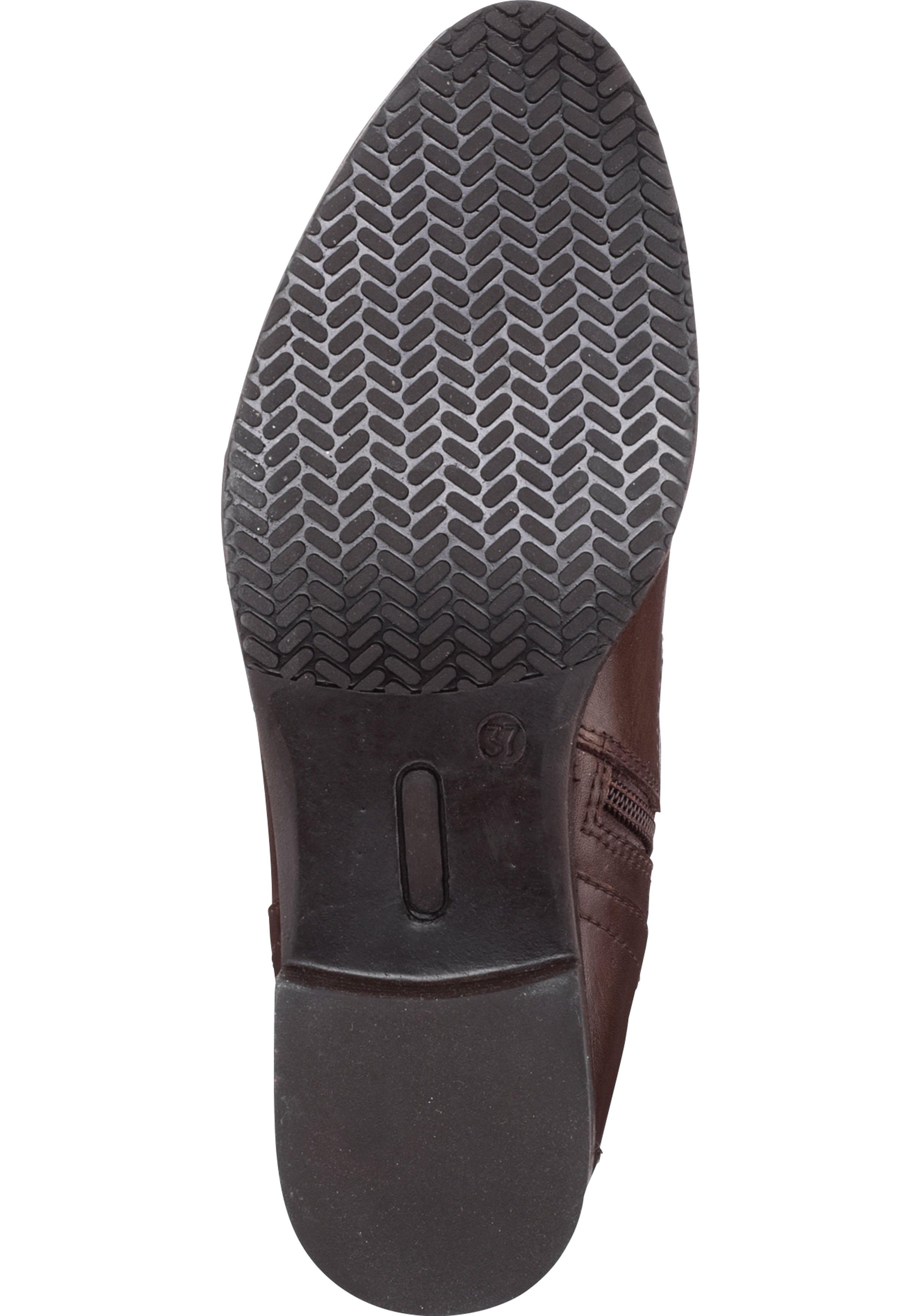 Weitschaftstiefel aus Leder mit drei Zierschnallen