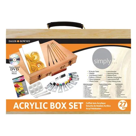 Simply Acryl Holzkoffer, 27-teilig