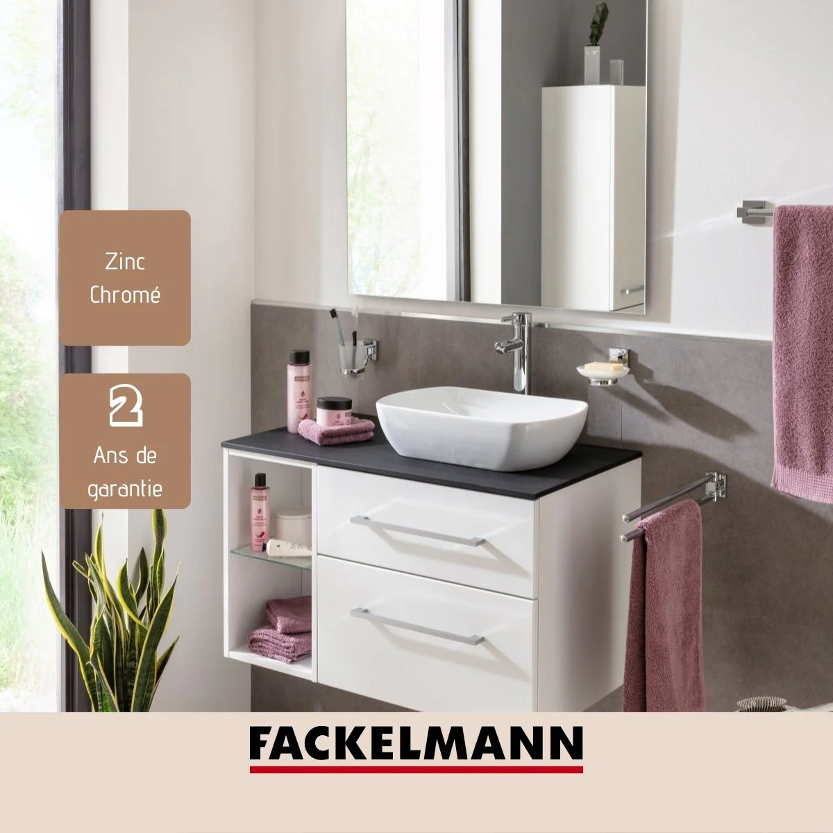 Porte brosse à dents mural gris chromé Mare Fackelmann