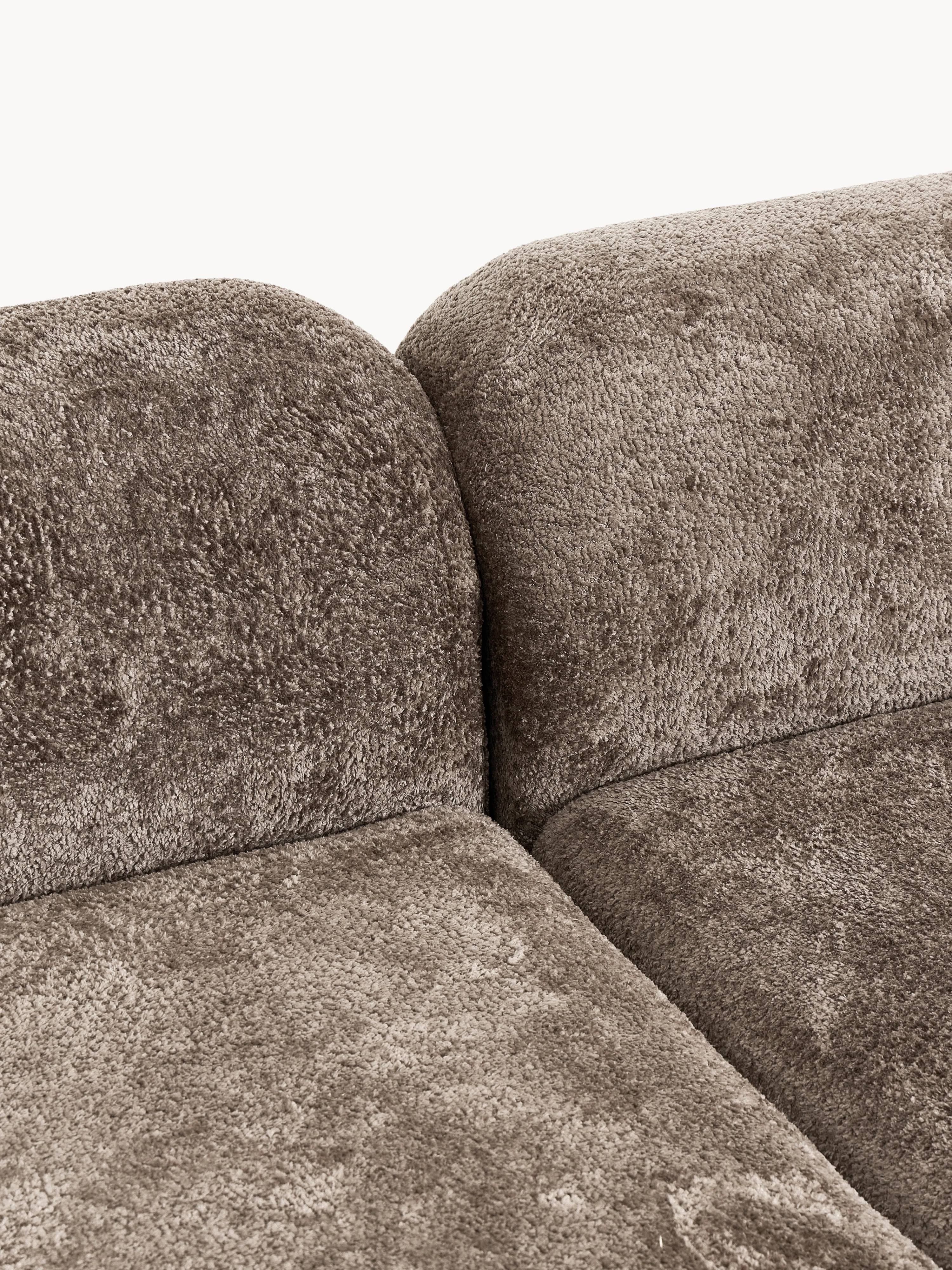 Modulaire teddy-bouclé hoekbank Wolke (4-zits) met chaise-longue