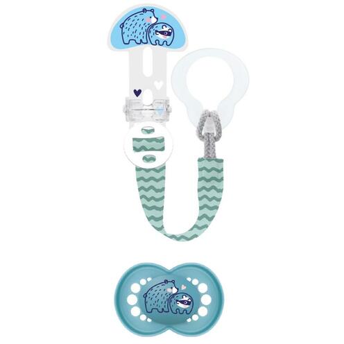 Kit sucette + attache-sucette dès 6 mois Planet Love - Coloris aléatoire - MAM