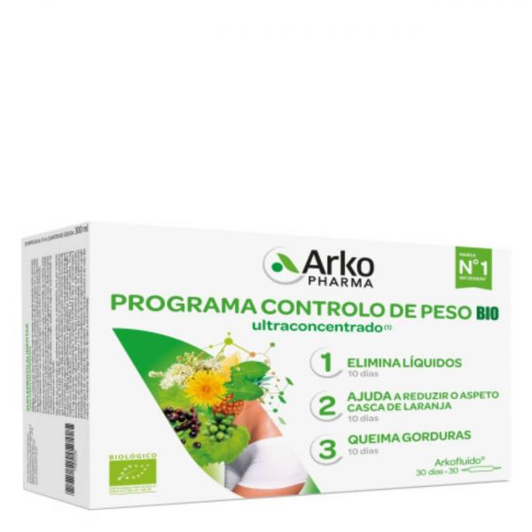 Arkopharma Arkofluido Programa Controlo Peso Bio 30 Ampolas