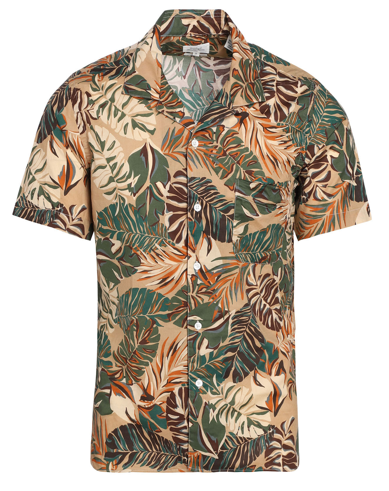 Hartford Chemise Slim Fit Slam 02 Mc imprimée marron/vert/brique
