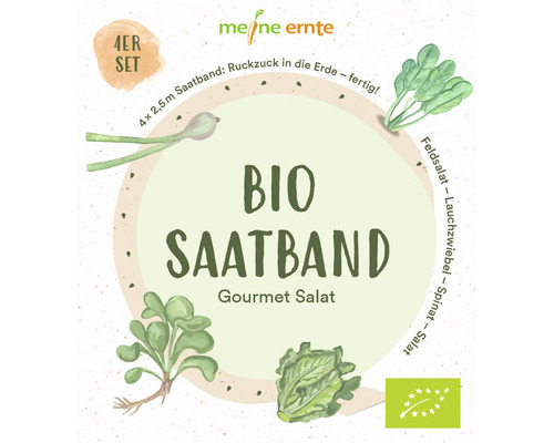 Biologische zaadlint mijn oogst gourmet salade spinazie ui veldsla mix