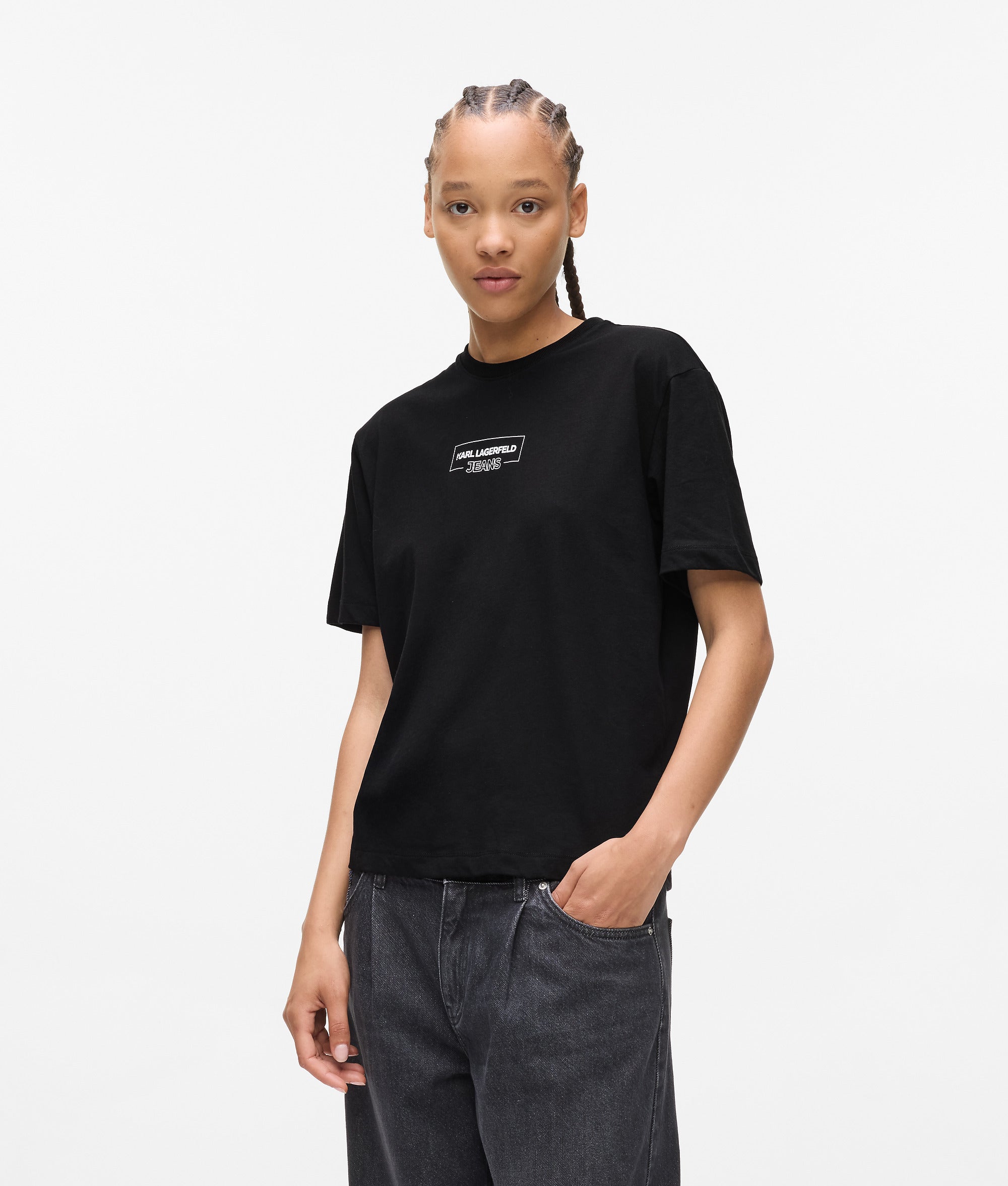 T-shirt met contourlogo