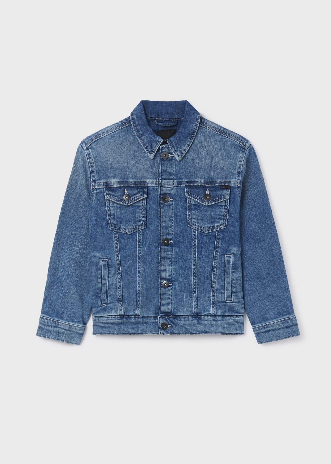 Jaqueta jeans sustentável de algodão para meninos