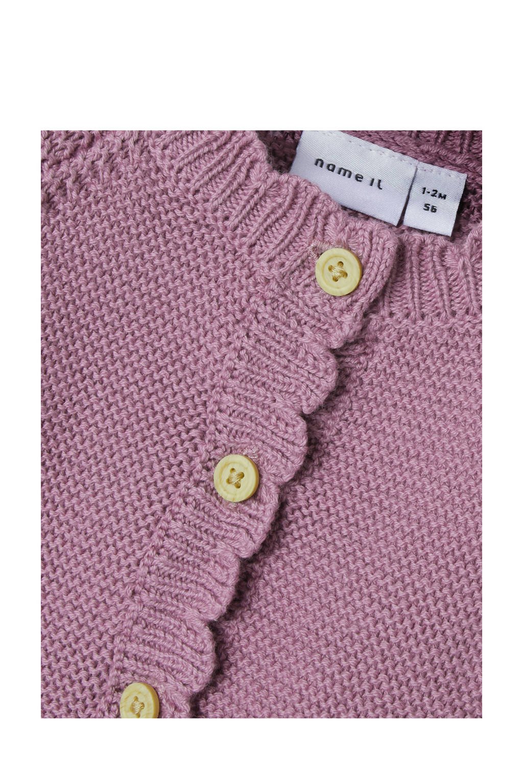 NAME IT BABY vest oudroze fijn gebreid