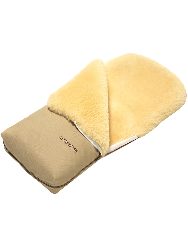 Lammfell-Fußsack PUTZI für Kinderwagen in beige