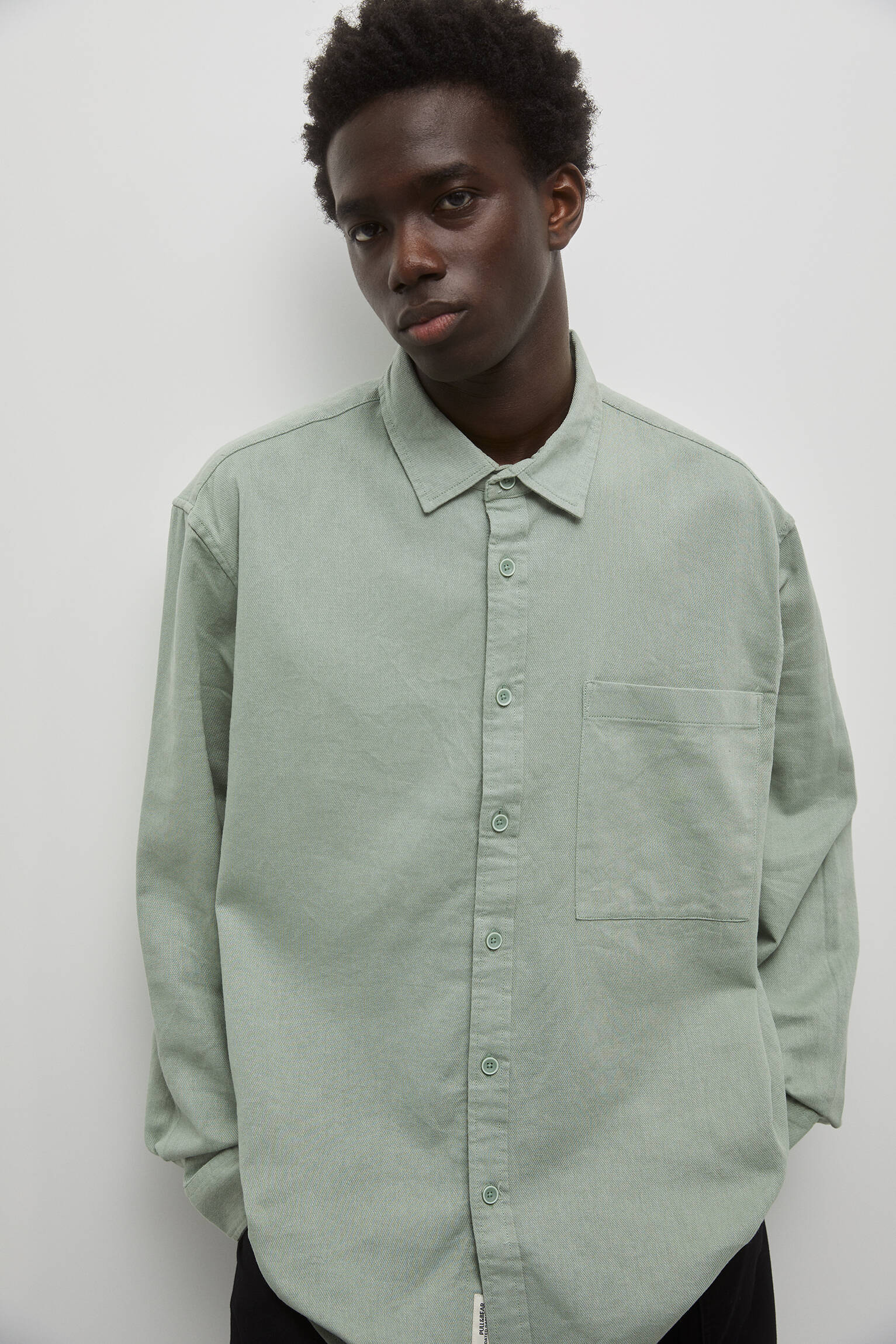 CAMISA BÁSICA DE MANGA LONGA - MENTA