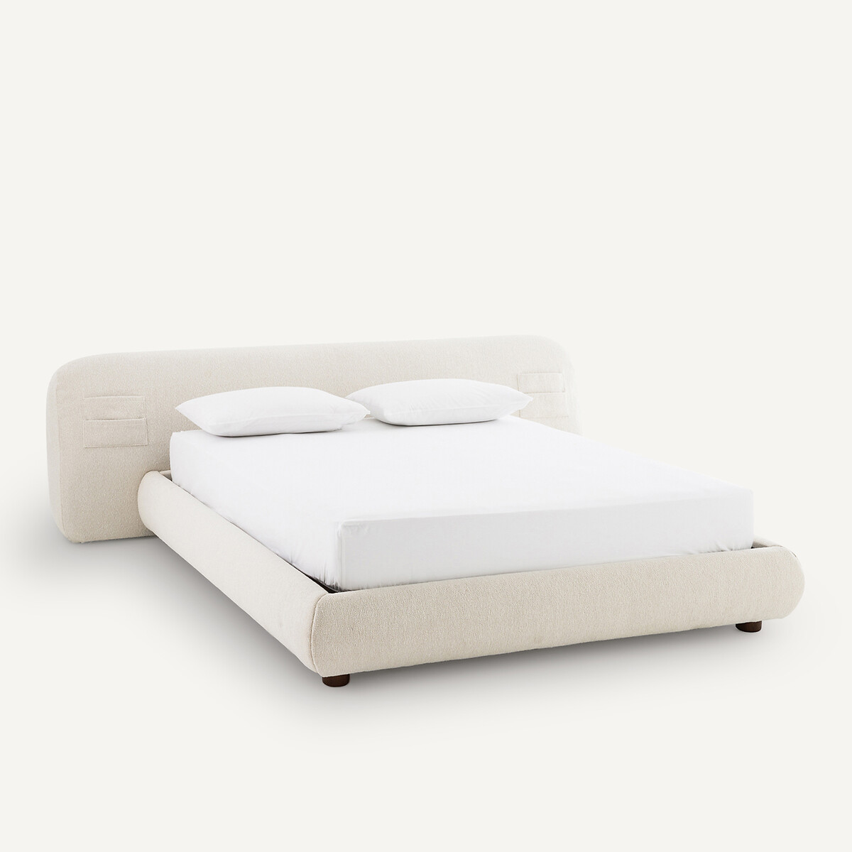AM.PM<br>Estrutura de cama Nuvole acolchoada de 2 lugares em bouclette