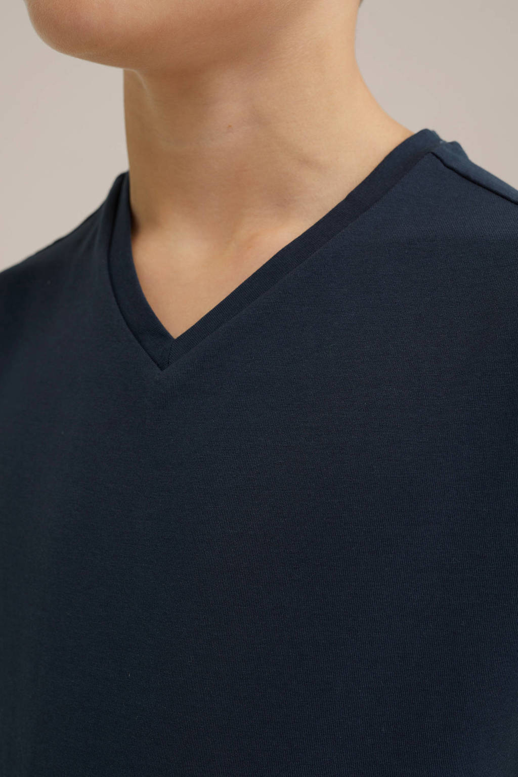 WE Fashion basic T-shirt donkerblauw