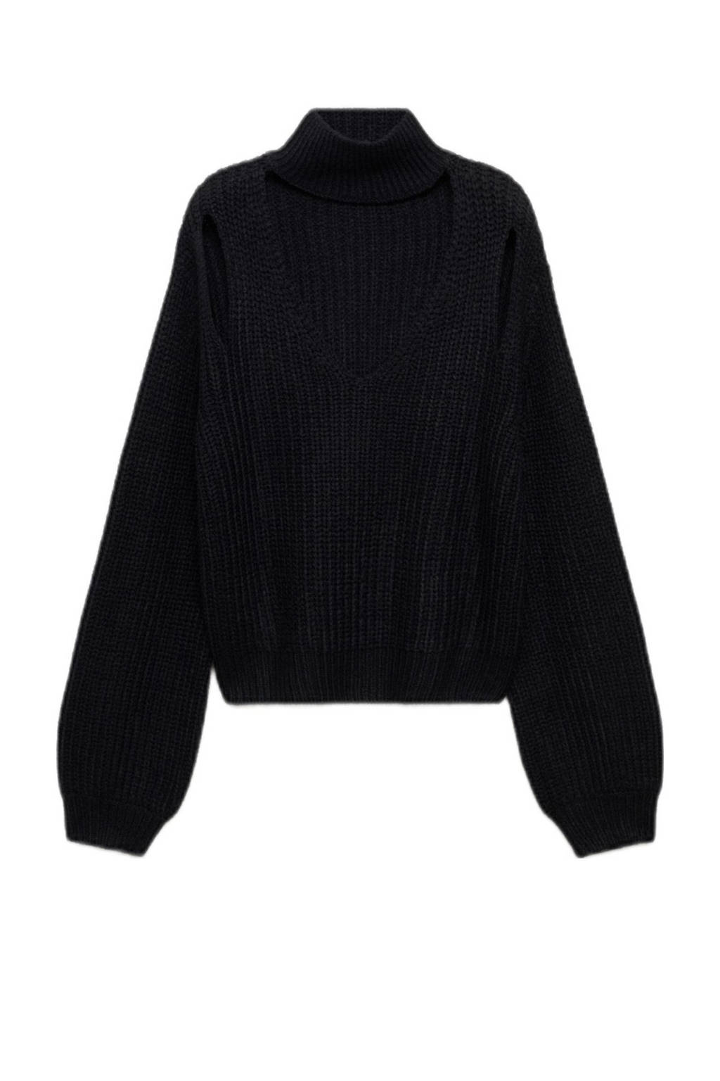 MANGO TEEN trui zwart grof gebreid