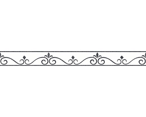 Rand 36999-1 zelfklevend lijnornament wit zwart 5 m x 5 cm