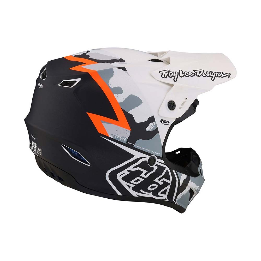Troy Lee Designs - Casque GP Volt Camo Blanc / Camouflage Gris / Noir