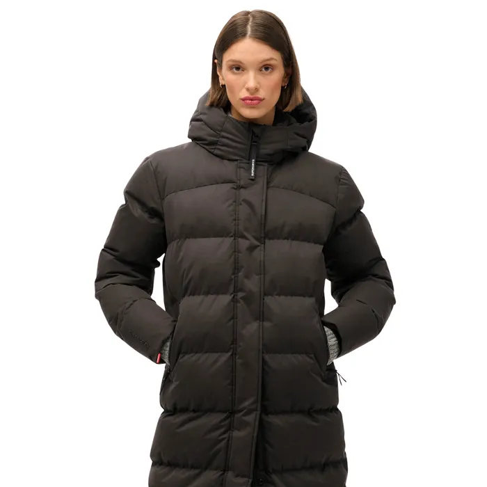 Superdry Microfibre Hooded Longline Puffer Winterjas Dames