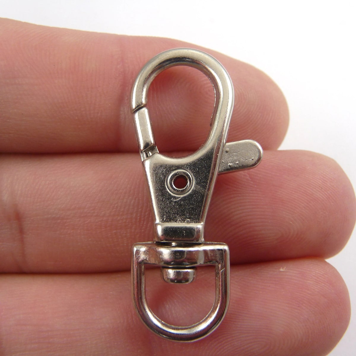 Svingbare spenner lanyard karabinkroker nøkkelring klips nøkkelringer 10 deler Sølv 1 cm