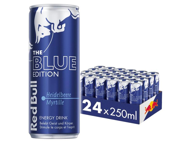 Red Bull Energy Drink Blue Edition Heidelbeere 24 x 250 ml Kohlensäurehaltiges Energie Getränk