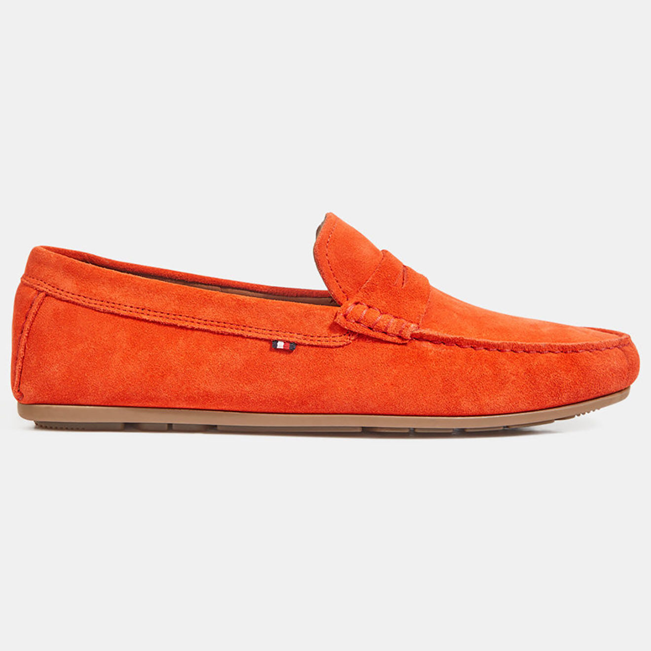 Tommy Hilfiger Mocassins en Velours de Cuir Driver orange