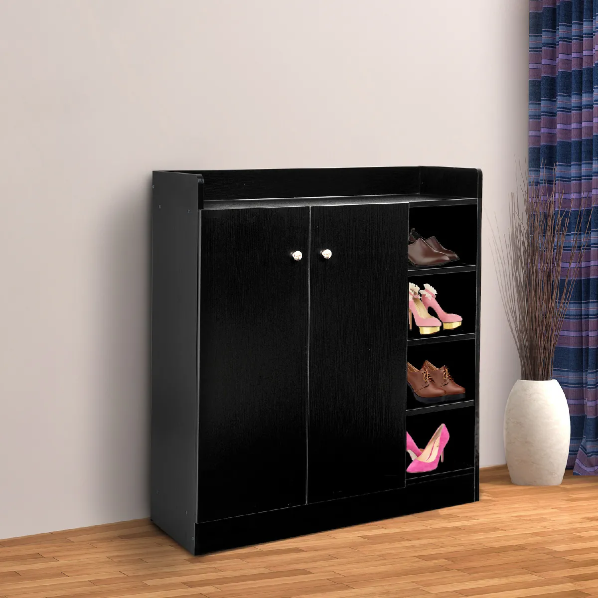 Homcom meuble à chaussures - noir