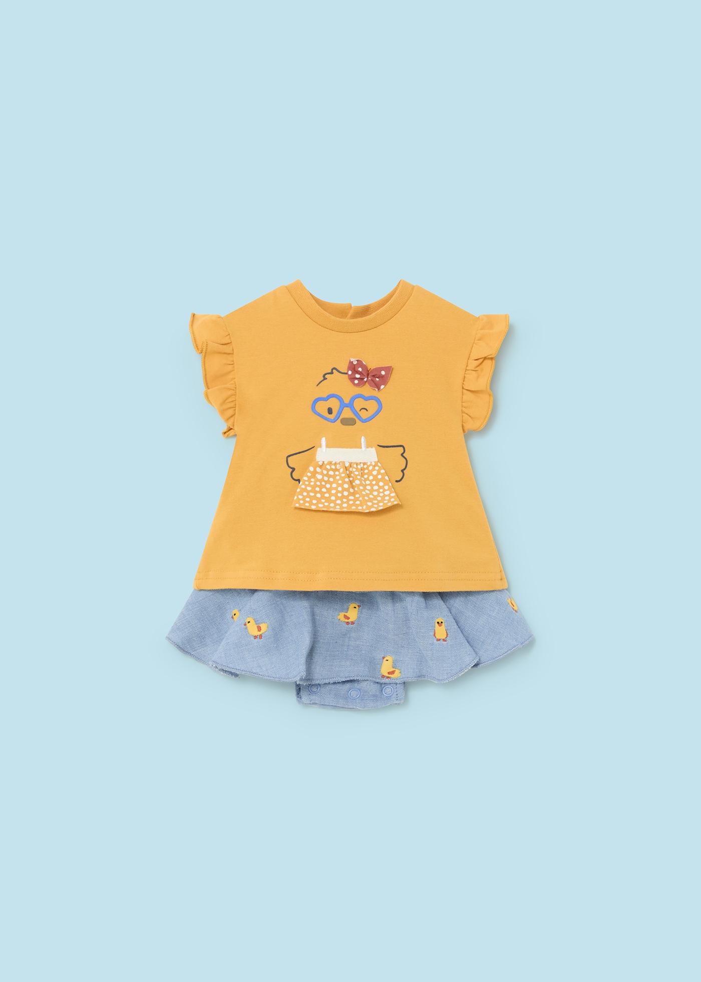 Conjunto de algodão Better Cotton de 2 peças para recém-nascidos, cor milho.