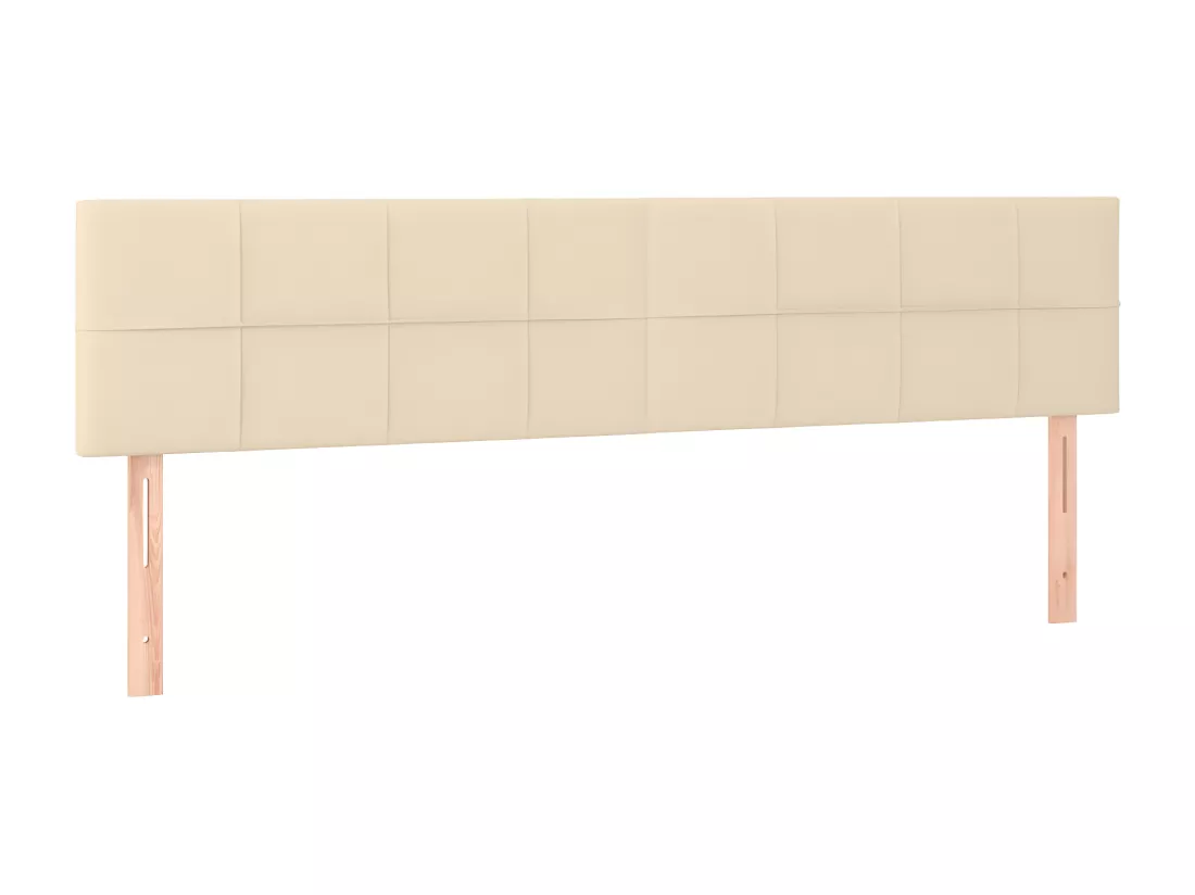 Sommier tapissier et matelas et LED Crème 200x200 cm Tissu