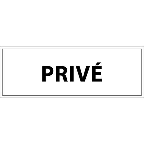 Plaque de porte PRIVE - 210 x 75 mm - PVC