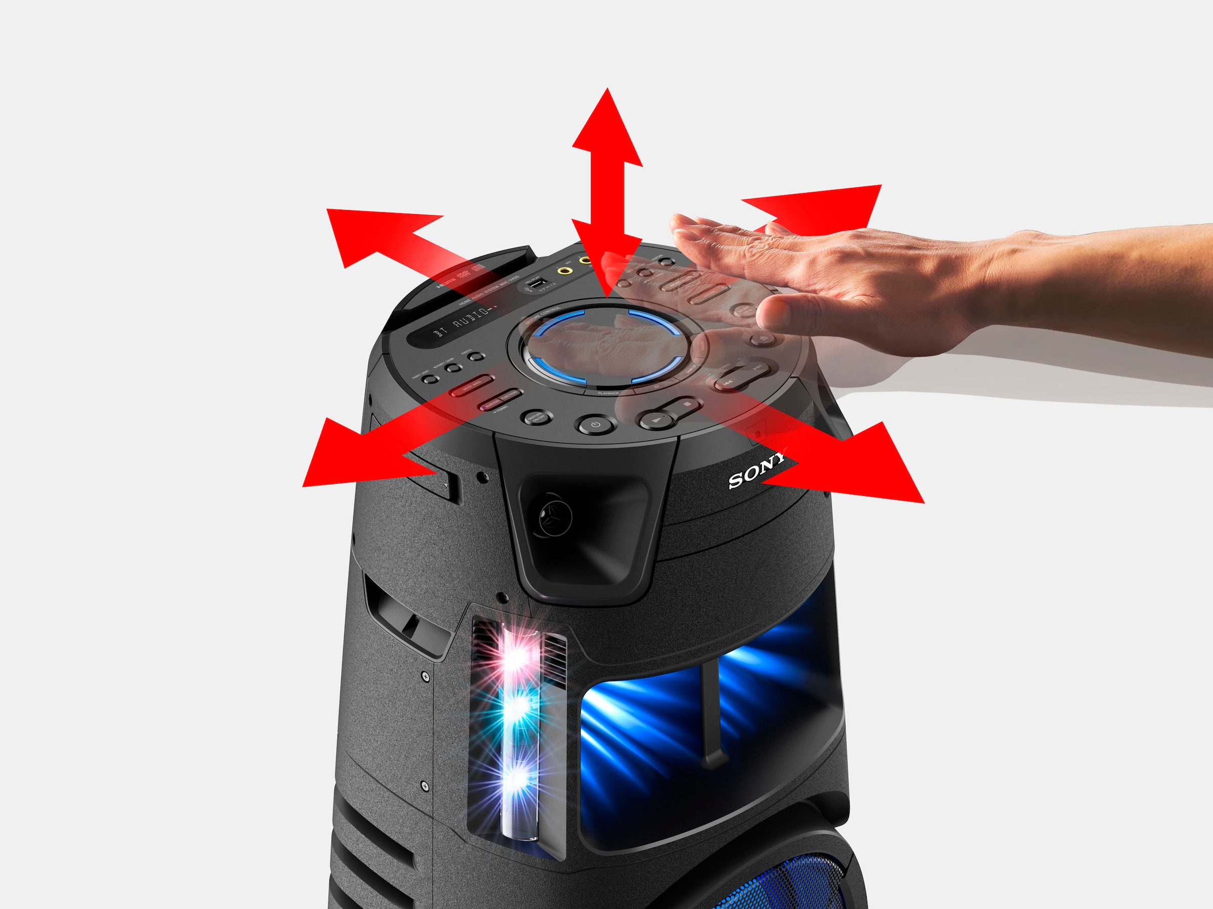 Sony Party-Lautsprecher »MHC-V43D« (Bluetooth Beleuchtungseffekte | CD/DVD Laufwerk )