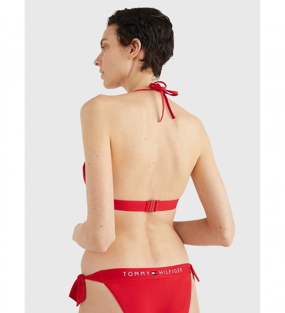 Top de biquíni Tommy Hilfiger vermelho acolchoado