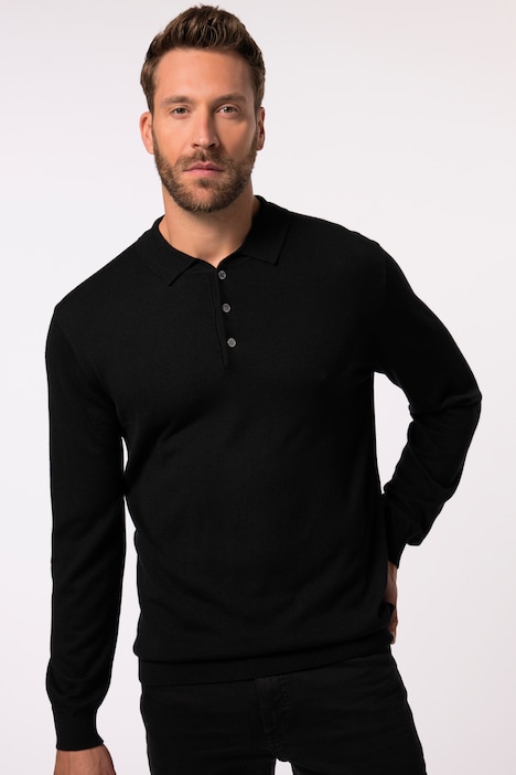 JP 1880 Strick-Poloshirt FLEXNAMIC®, Langarm, Merino-Mix, bis 7 XL