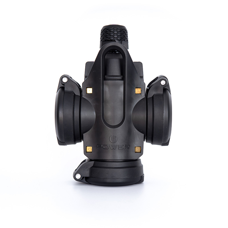 Power Hangkoppeling 3-voudig randaarde zwart IP54
