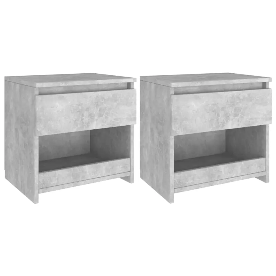 vidaXL - Nachtkastje - Grijs - Bewerkt hout - 2 stuks