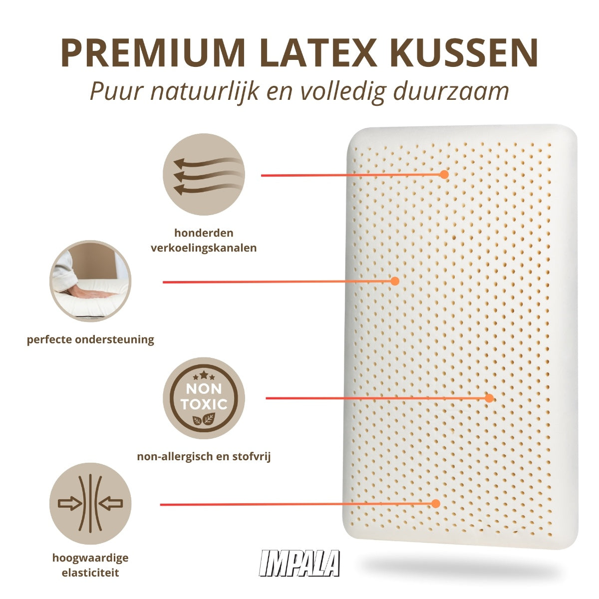 NachtrustOnline - Latex Kussen- 40x70cm