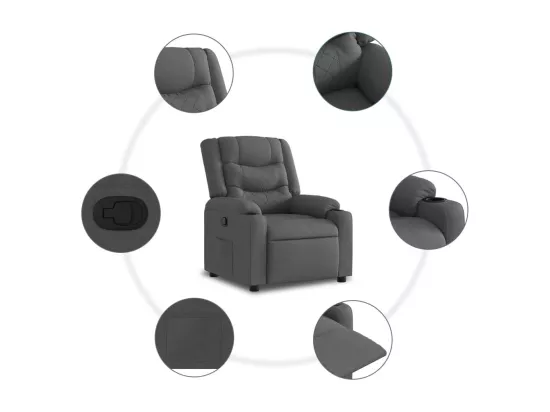Fauteuil inclinable Gris foncé Tissu