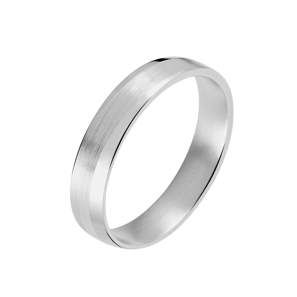 Alliance Anne-esther Ruban Plat Argent Blanc