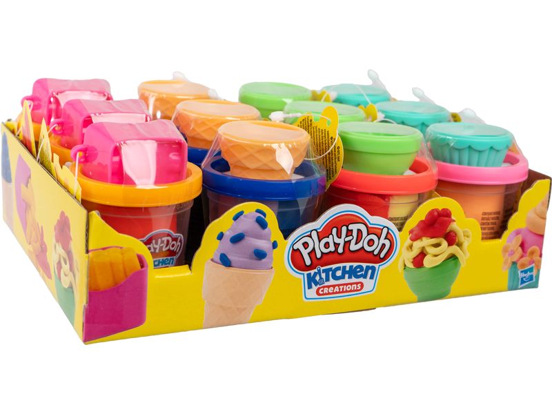 Play-Doh Mini Knetküchensets assortiert Zweifarbige Knete mit kreativen Förmchen zum Gestalten von Leckereien