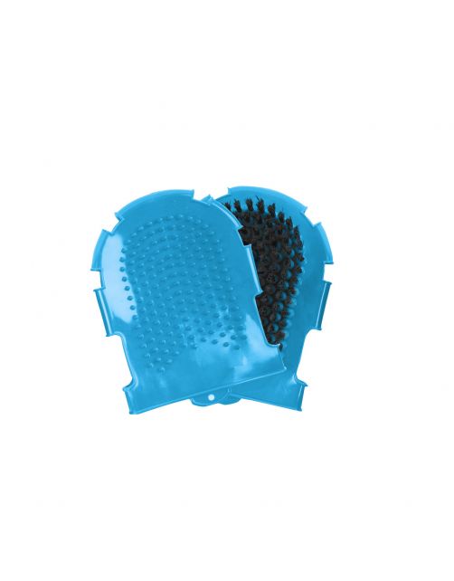 Waldhausen Poetshandschoen Met Borstel 2cm - Paardenverzorging - 18x12 cm Azure Met Borstel