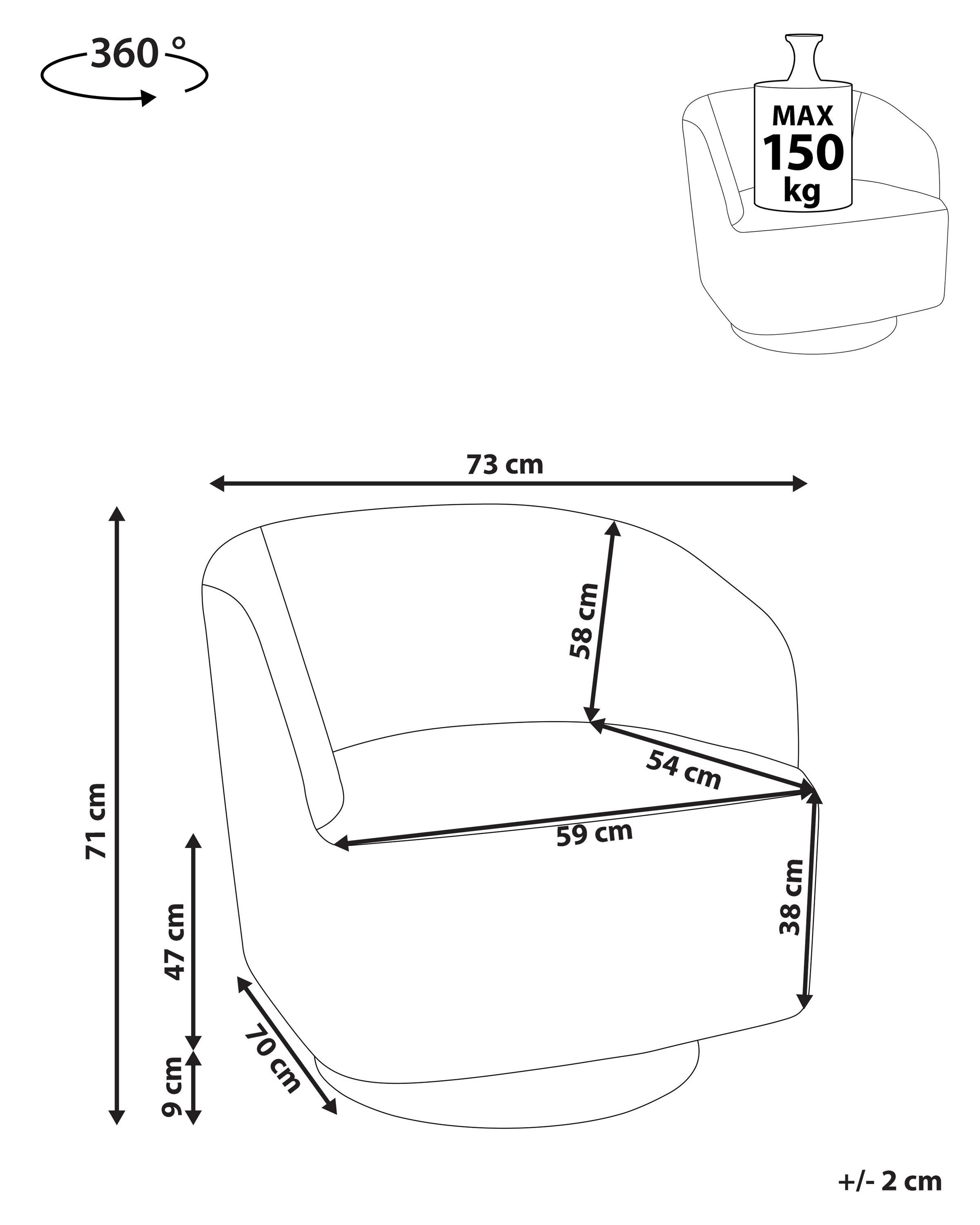 Draaifauteuil LAVIK Stof Lichtgrijs