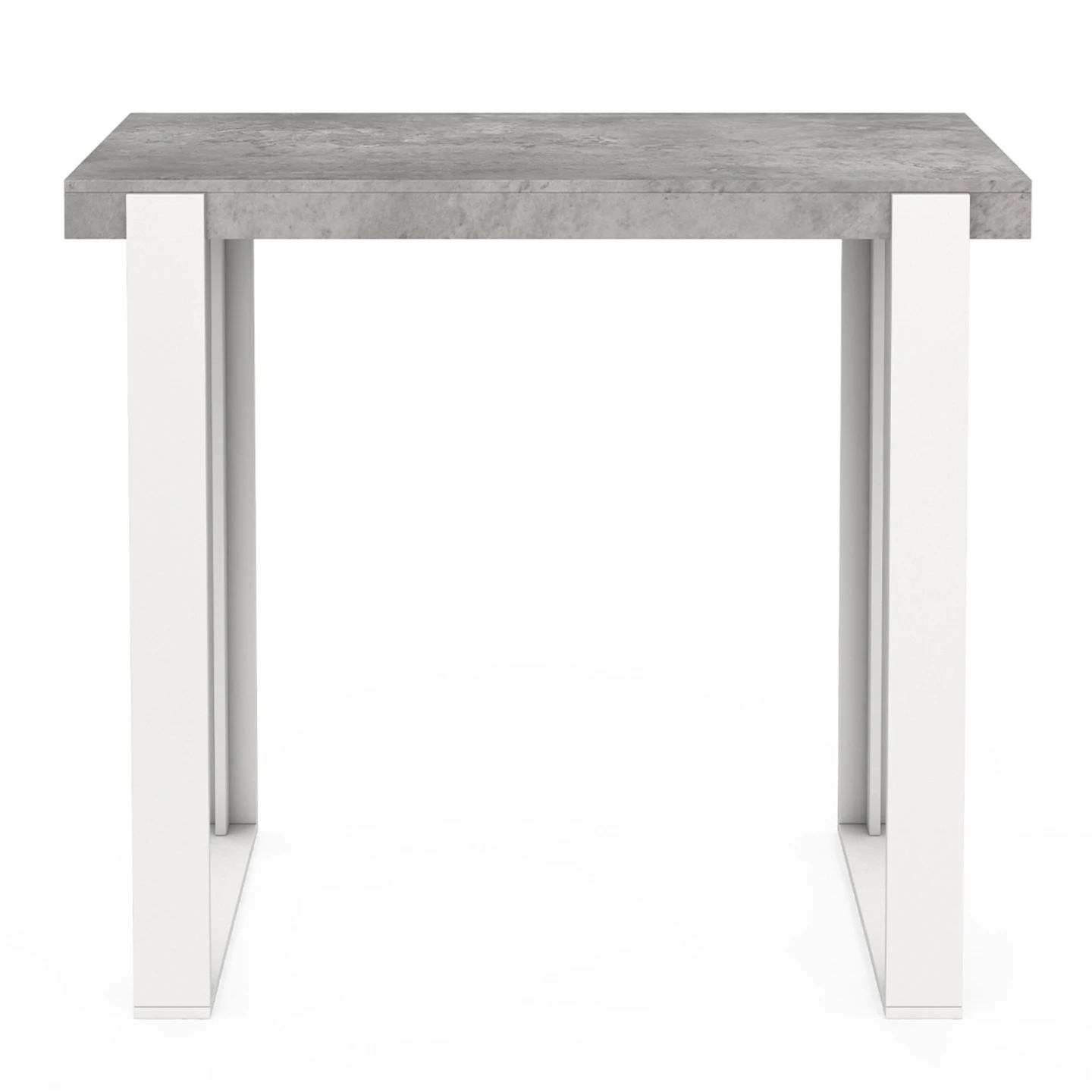 Table haute de bar PHOENIX effet béton et blanc 113 cm