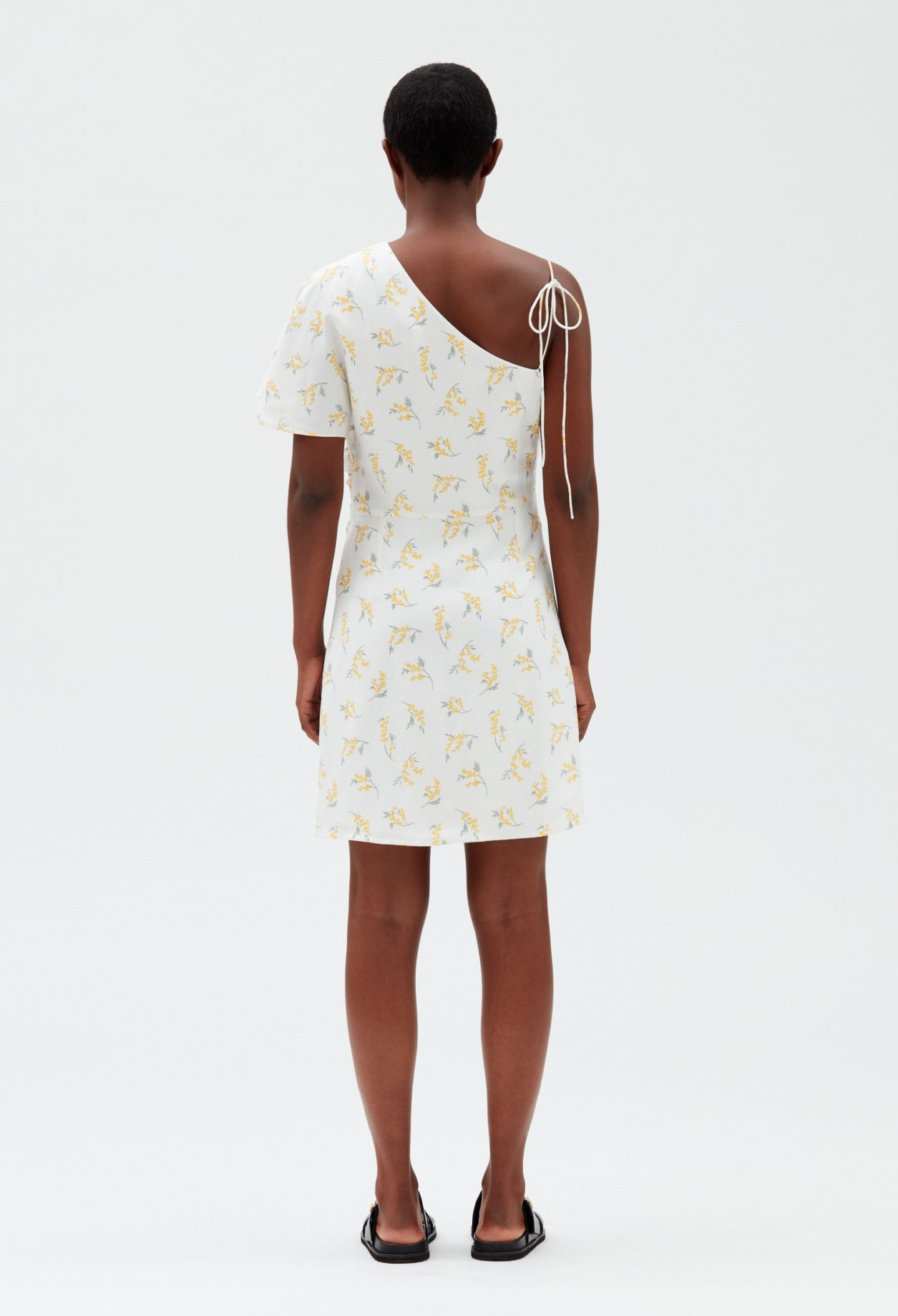 Robe midi asymetrique mimosa