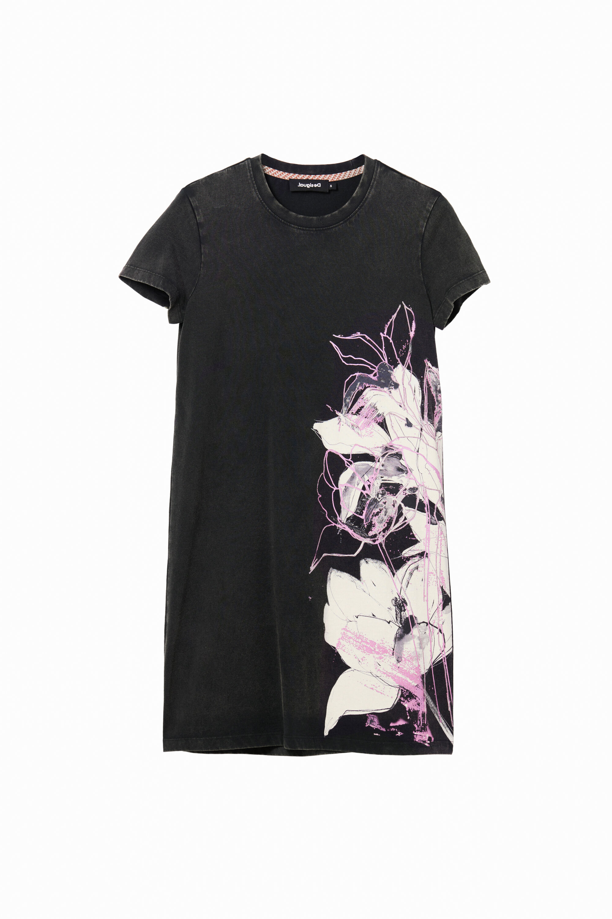 Mini-robe t-shirt fleurs