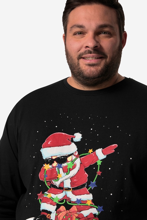 Men+ T-Shirt, Langarm, großer Print, Rundhals, bis 8 XL