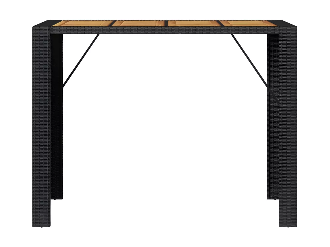 Prolenta Premium - Table de bar de jardin et dessus en bois acacia résine tressée