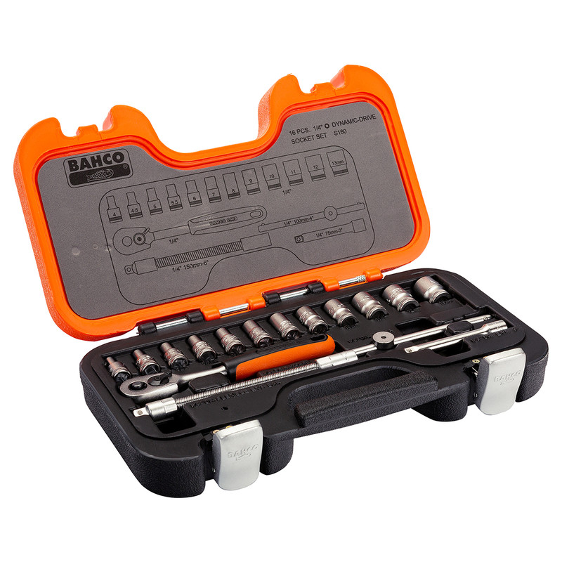 Bahco S160 dopsleutelset 1/4" 16-delig