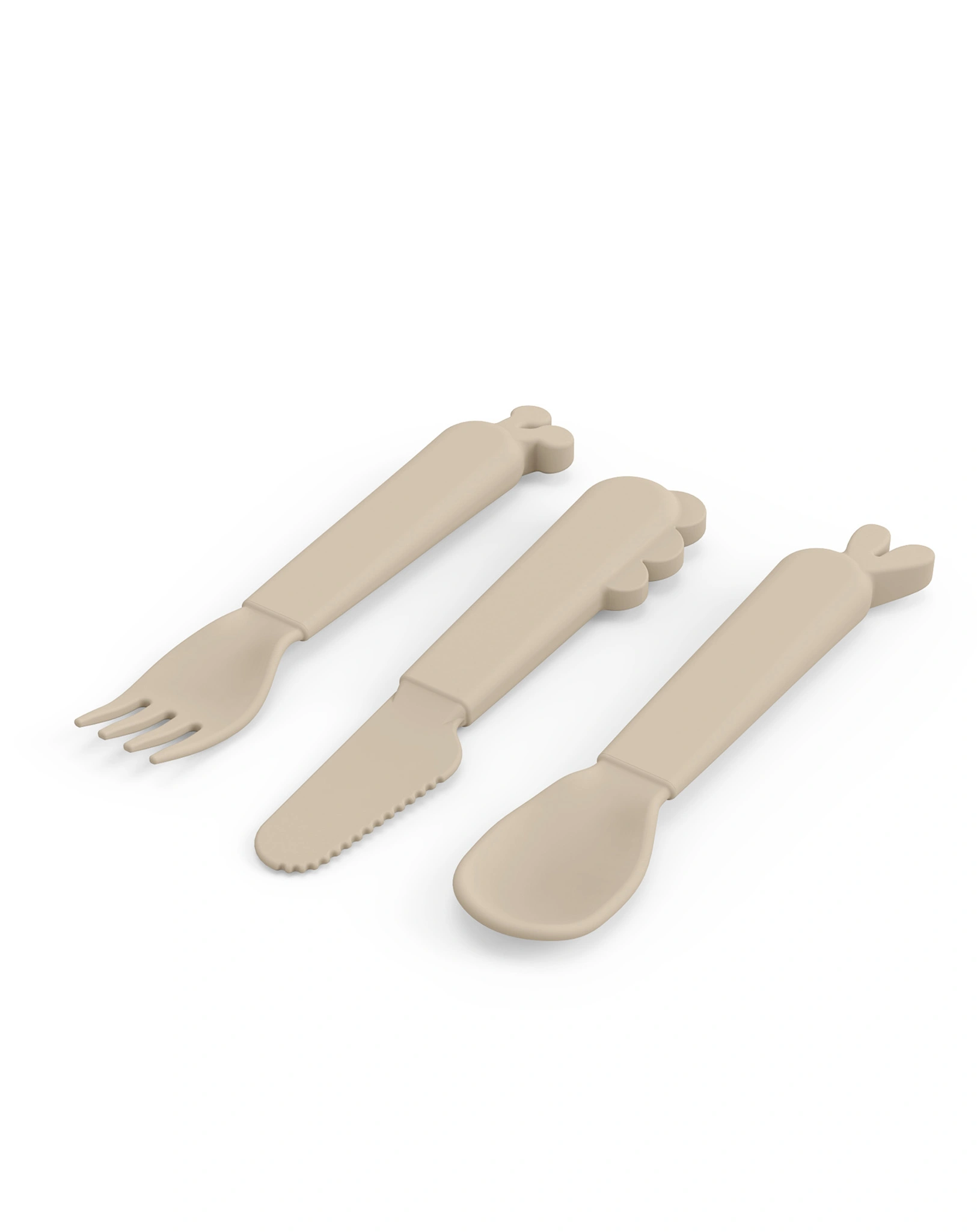Besteck-Set KIDDISH - DEER FRIENDS 3-teilig in sand