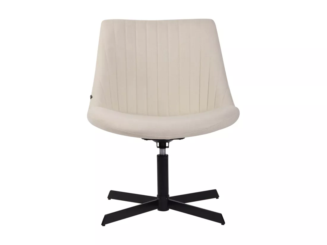 Chaise gondole - Tissu & Métal noir mat - Crème - Granby