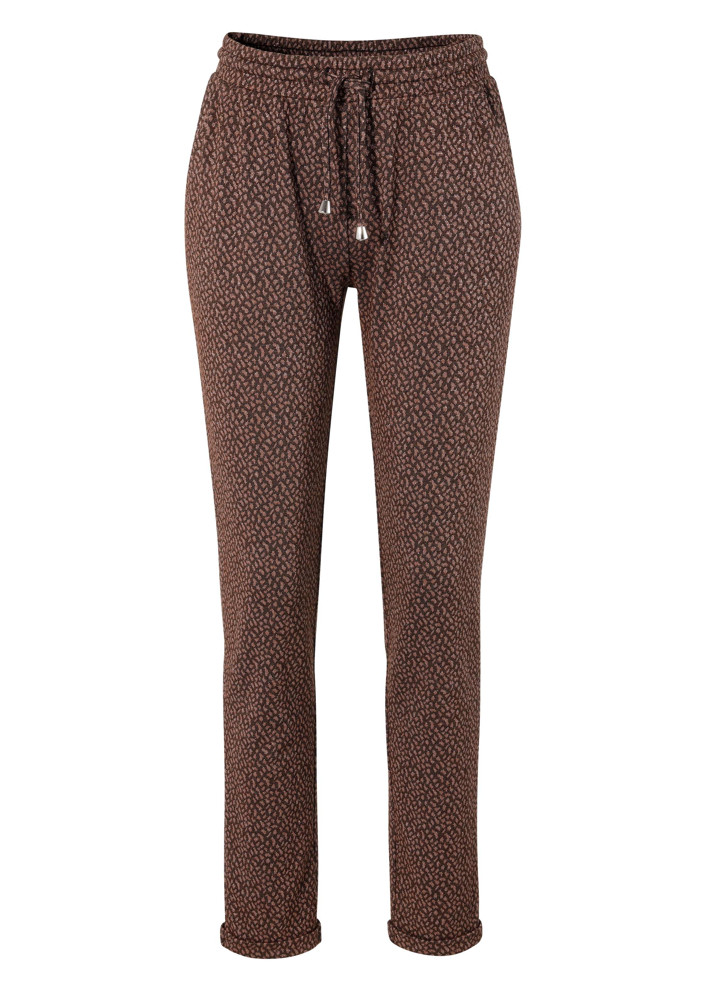 Aniston CASUAL Schlupfhose  mit Glitzerfäden verzierter Alloverdruck