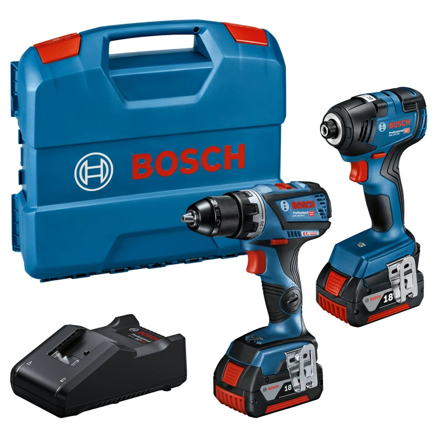 Bosch 8 Toolkit 18V 8-delige accu Combiset (4x 5,0Ah) in tas