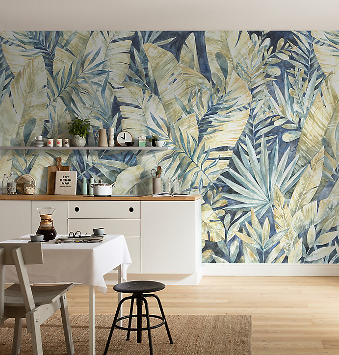 Papier peint panoramique Intissé GoodHome Taram bleu 368 x 148 cm