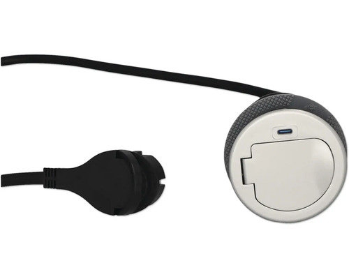 Inbouw-tafelcontactdoos, 1x geaard, 1x USB-C, 1,5 m kabel